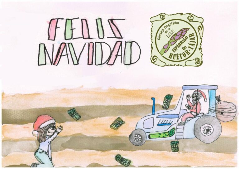 Una escolar de Huétor Tájar, ganadora del concurso de postales navideñas de la IGP Espárrago de Huétor Tájar